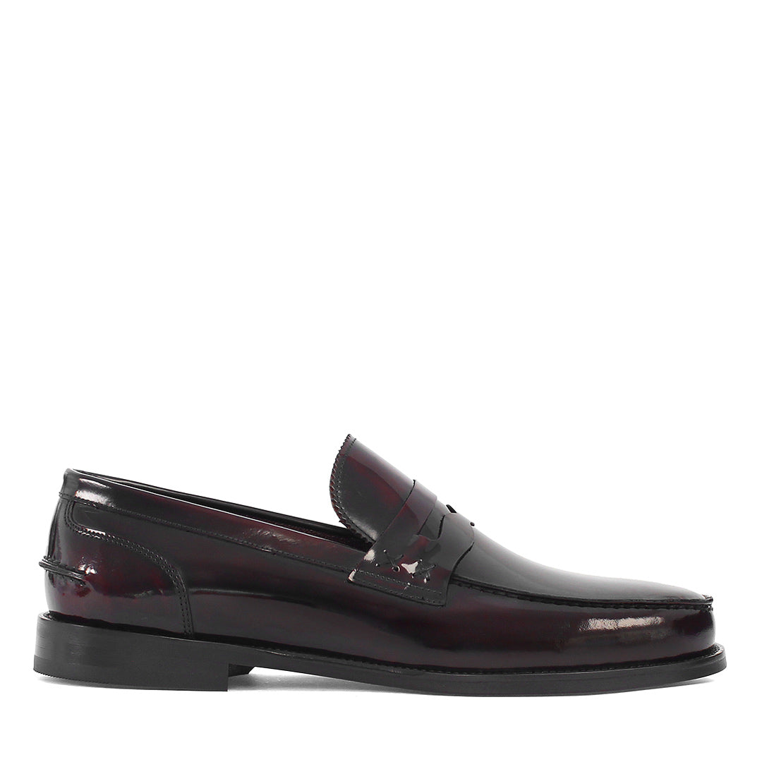 Men's Burgundy Patent Leather Loafers Classic Slip-On Dress Shoes (7 Celal Gltekin Men's Burgundy Patent Leather Loafers Classic Slip-On Dress Shoes (7 Celal Gltekin