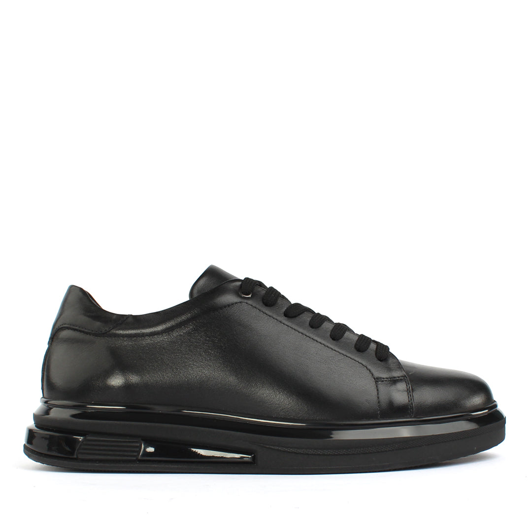 Men's Black Leather Sneakers (691-3417)