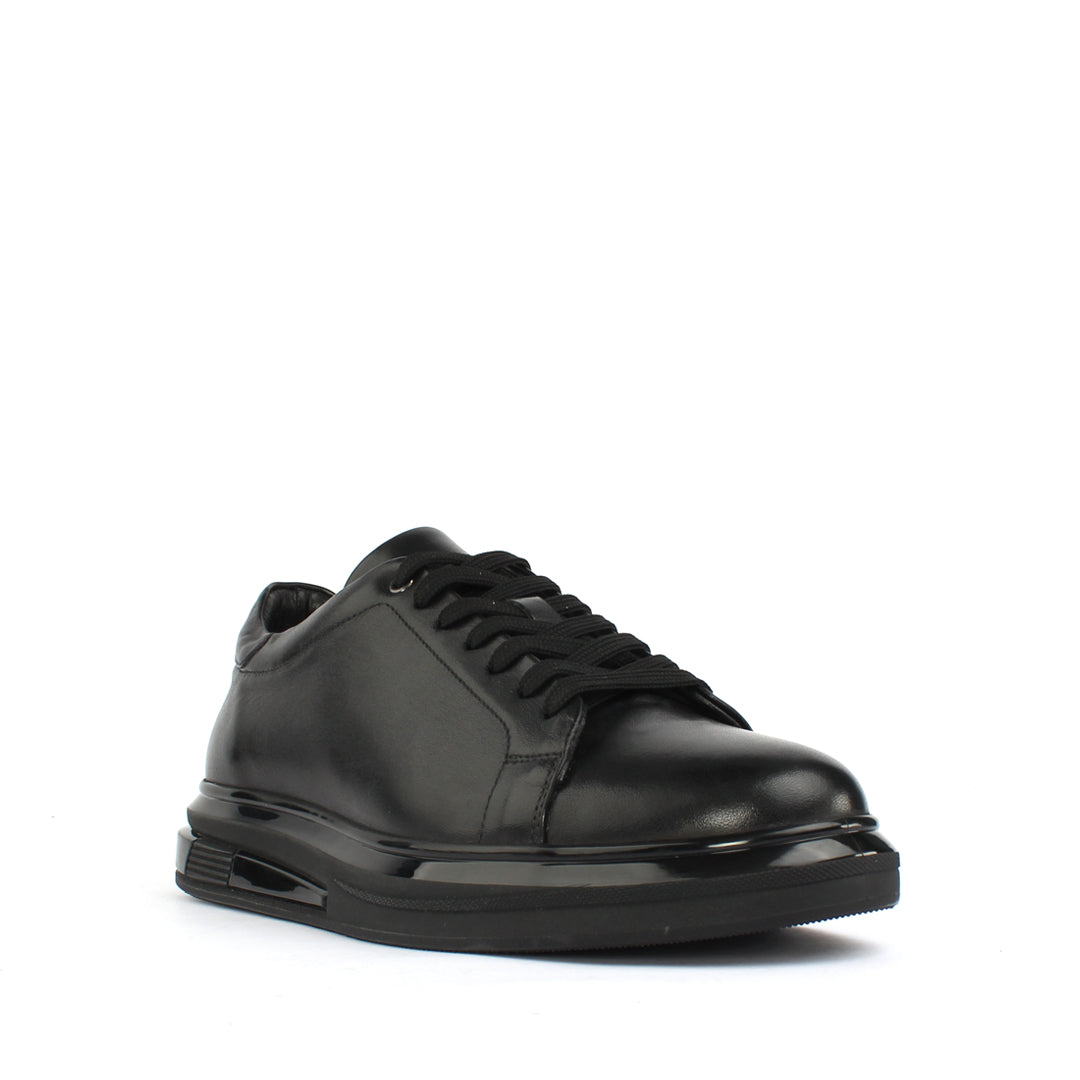 Men's Black Leather Sneakers (691-3417)