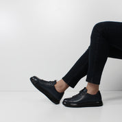 Herren Marineblaue Leder Sneaker (691-3417)