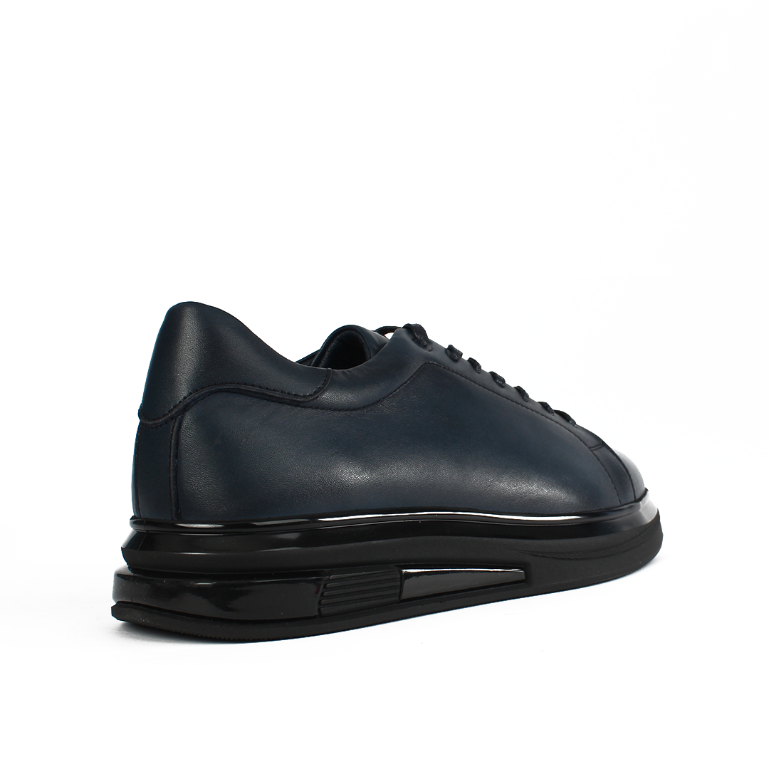 Herren Marineblaue Leder Sneaker (691-3417)