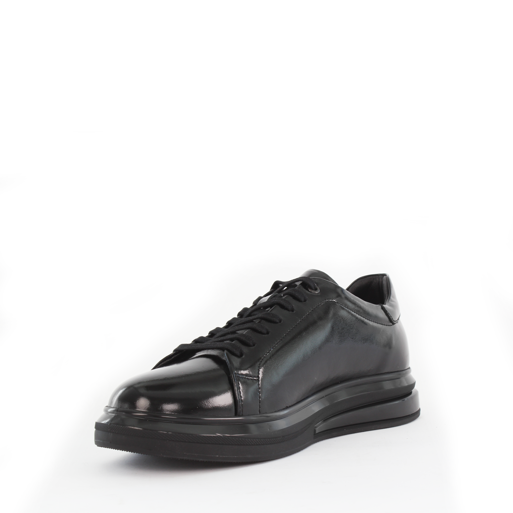 Herren Schwarze Lackleder Sneaker (691-3417)