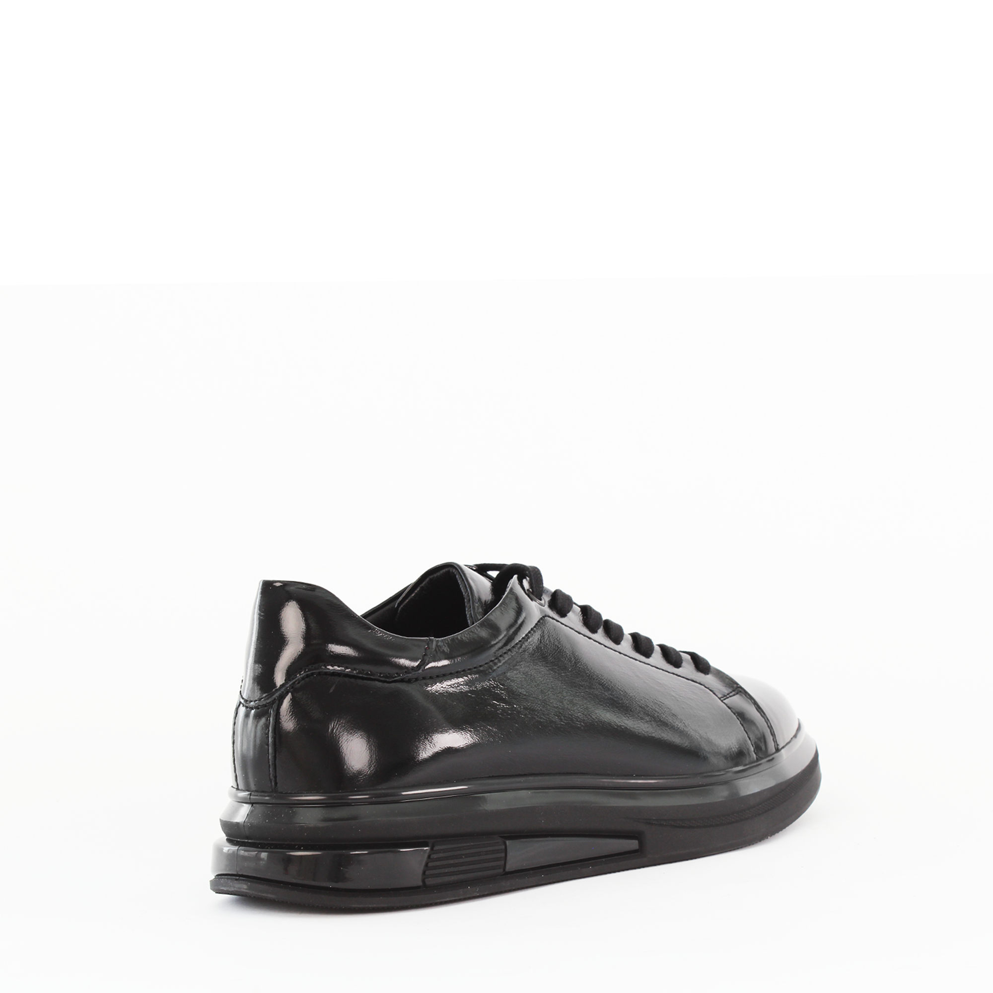 Herren Schwarze Lackleder Sneaker (691-3417)