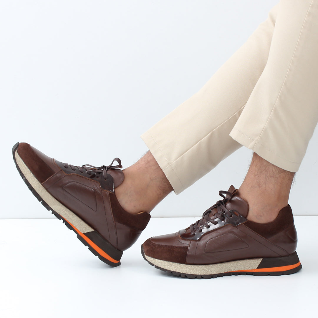 Herren Braune Sneakers aus Leder und Wildleder (406-4404)