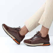 Herren Braune Sneakers aus Leder und Wildleder (406-4404)