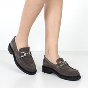 029-20144 Graue Wildleder-Loafers