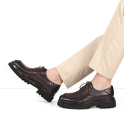 Men's Brown Leather Classic Brogue Shoes (162-532)