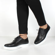 Herren Schwarze/Weiße Leder Sneaker (162-505)