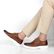 Herren Hellbraune/Weiße Lackleder Sneaker (162-505)