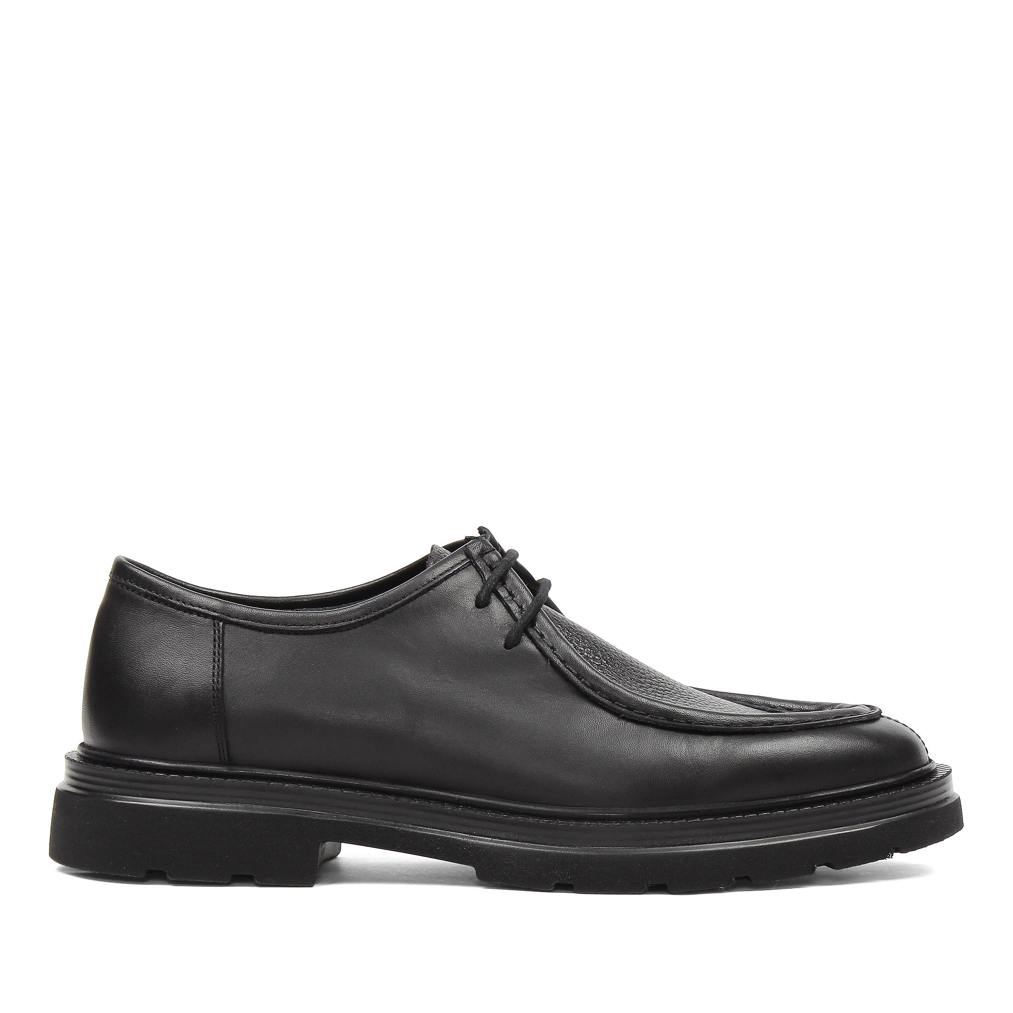 Herren Derby-Schuhe aus schwarzem Leder mit EVA-Sohle und Plain-Toe (663-461)