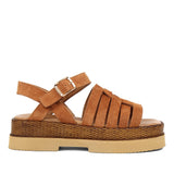 Women’s Tan Suede Leather Velcro Strap Platform Sandals (559-30008)