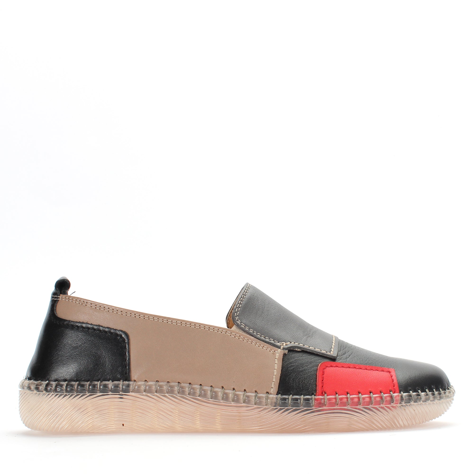 Damen Schwarze Ballerinas mit Multicolor-Akzenten (383-20901)
