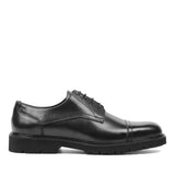 Herren Derby-Schuhe aus schwarzem Glattleder mit Kappnaht und EVA-Sohle (395-2888)