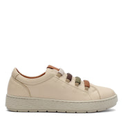 Damen Beige Leder Freizeit-Sneaker zum Hineinschlüpfen (748-31406)