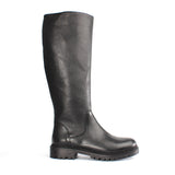 Damen Schwarze Leder-Kniehohe Stiefel (625-23931)