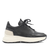 Schwarze & Beige Chunky Sneaker aus Leder – Modern & Bequem (064-1045)