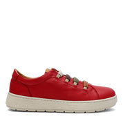 Damen Rote Leder Freizeit-Sneaker zum Hineinschlüpfen (748-31406)