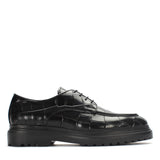 Herren Schwarze Croco Klassische Schnürschuhe (675-049)