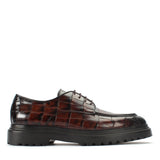 Herren Braune Croco Klassische Schnürschuhe (675-049)