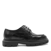 Herren Klassische Schuhe aus Schwarzem Croco-Leder (064-1040)