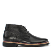 Men's Black Leather Derby Boots with Classic Design (162-512)