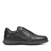 Herren Sneaker aus schwarzem Leder mit Schnürung (550-4764)