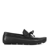 Herren Mokassins Schwarz – Klassische Leder Driving Loafer mit Schleife (764-5400)