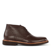 Men's Brown Leather Derby Boots with Classic Design (162-512)