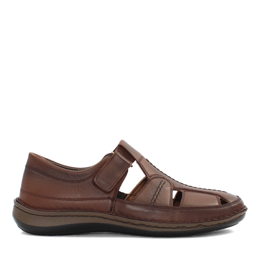 Men’s Brown Leather Fisherman Sandals – Breathable Summer Shoes (763-5301)