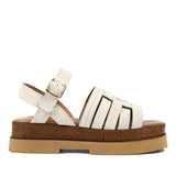 Women’s Beige Suede Leather Velcro Strap Platform Sandals (559-30008)