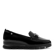 Damen Schwarze Lackleder Loafer zum Hineinschlüpfen (753-31801)