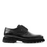 Herren Schnürschuhe aus schwarzem Leder mit Profilsohle (406-4415)