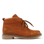 Damen Hellbraune Leder-Schnürstiefel mit Blockabsatz (559-30000)