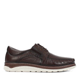 Herren Braune Lederschnürschuhe mit Mokassin-Naht und Kontrastsohle (765-5500)
