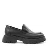 Damen Schwarze Leder Loafers (029-20154)