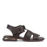 Women’s Brown Leather Velcro Strap Sandals (784-41607)