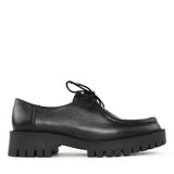 Damen Schwarze Leder-Schnürschuhe (720-27408)