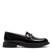 Damen Schwarze Lackleder Loafer mit Stilvollem Akzent (494-25824)