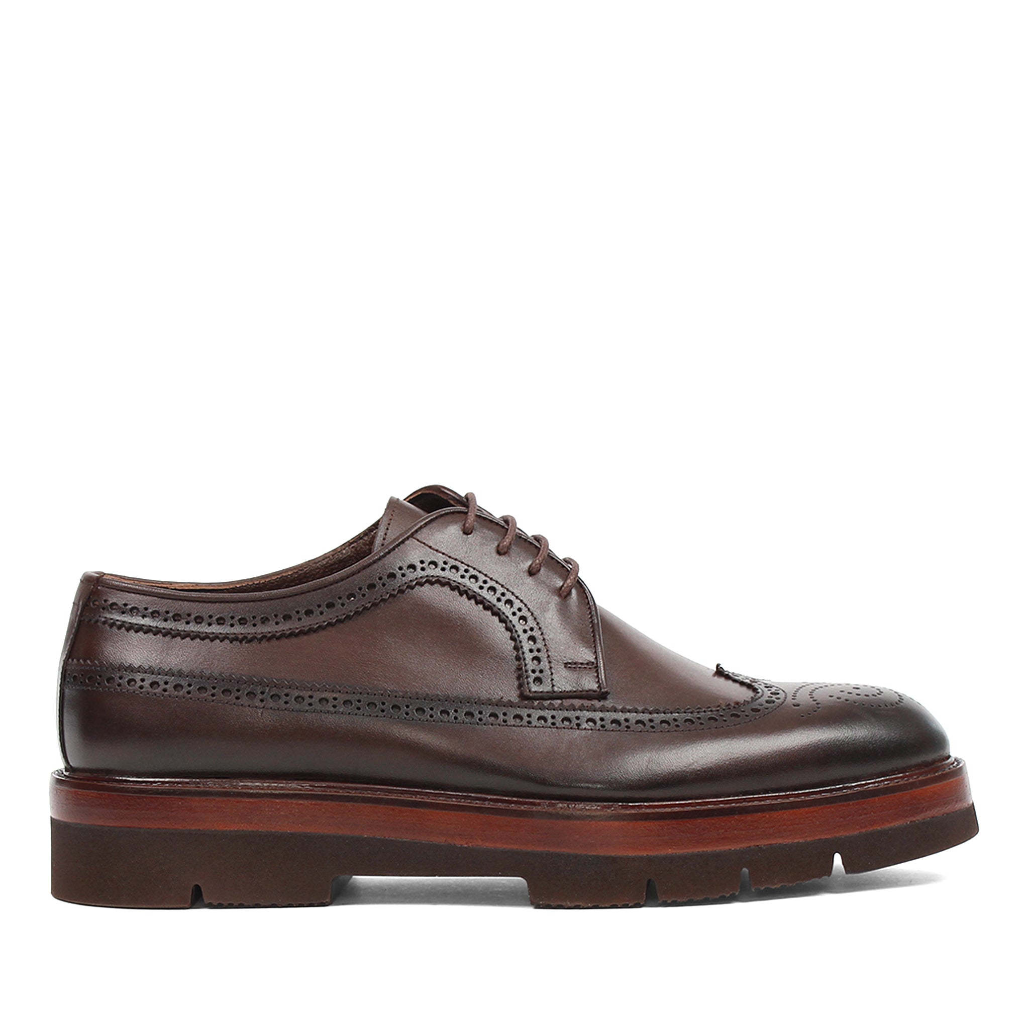 Herren Brogue-Schnürschuhe aus braunem Leder mit EVA-Sohle (747-4545)