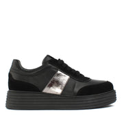 Damen Schwarze Sneaker mit Metallic-Akzent (115-20604)
