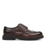 Elegante Herren Derby-Schuhe aus braunem Leder mit Brogue-Muster (395-2887)