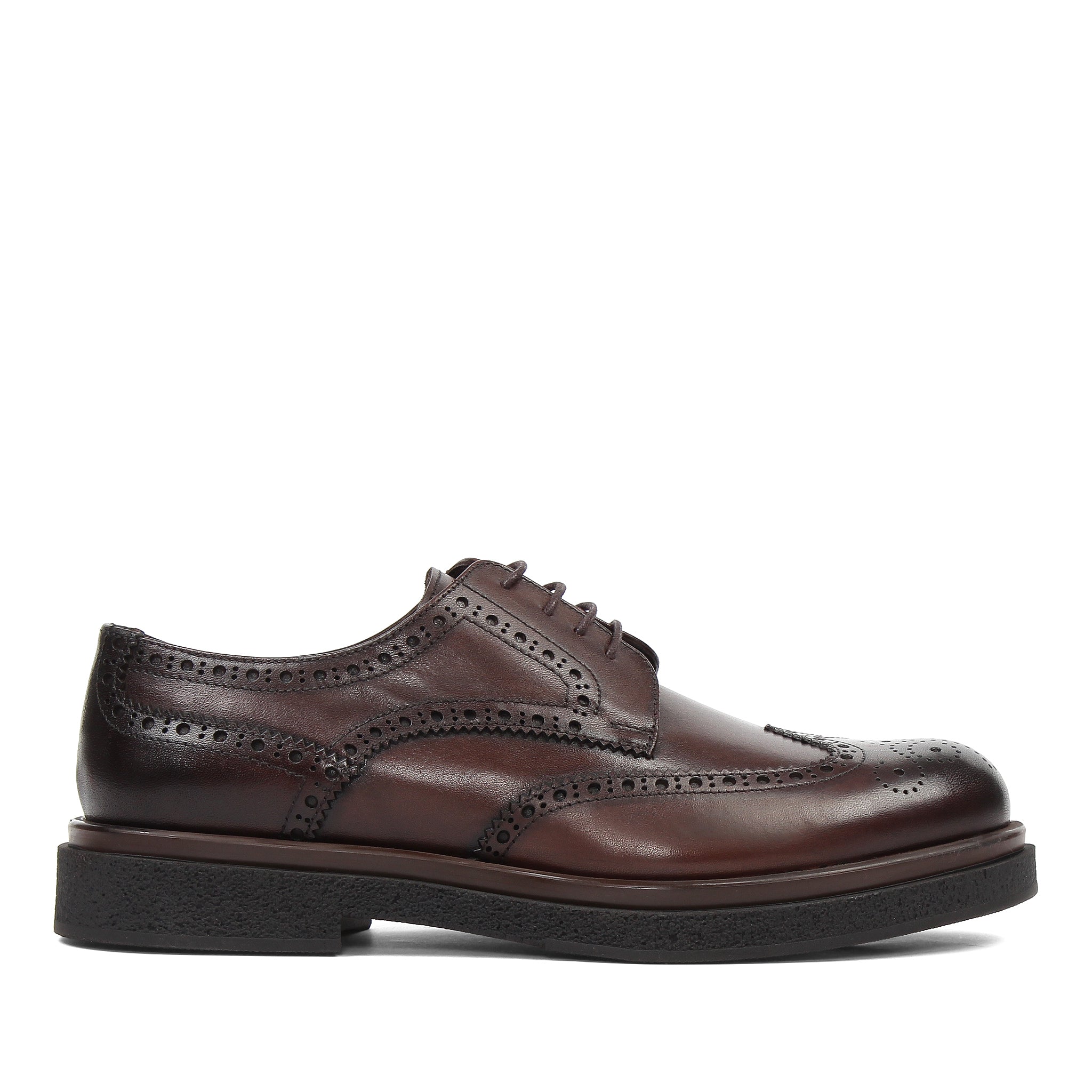 Elegante Herren Derby-Schuhe aus braunem Leder mit Brogue-Muster (395-2887)