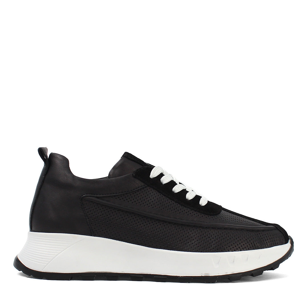 Sneaker aus schwarzem Leder – Leicht & Bequem (686-29205)