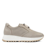Damen Sneaker Beige aus Leder mit Perforation (366-28219)