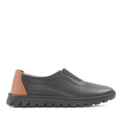 Damen Slipper Schwarz aus Leder mit EVA-Sohle (664-25914)
