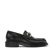 Women's Black Leather Loafers (029-20144)