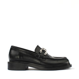 Damen Schwarze Leder-Loafer (029-20144)