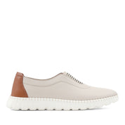 Damen Slipper Beige aus Leder mit weißer EVA-Sohle (664-25914)