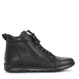 Damen Schwarze Leder-Stiefeletten mit Warmfutter (376-20407)