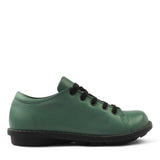 Damen Grüne Leder-Schnürschuhe mit Komfortsohle (376-20419)
